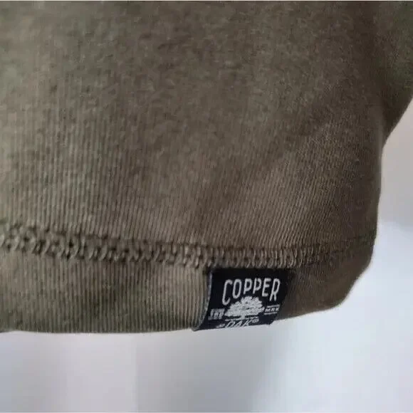 Copper & Oak Supply Olive Long Sleeve Cotton Blend Henley T-Shirt Men's XXL - Picture 9 of 10